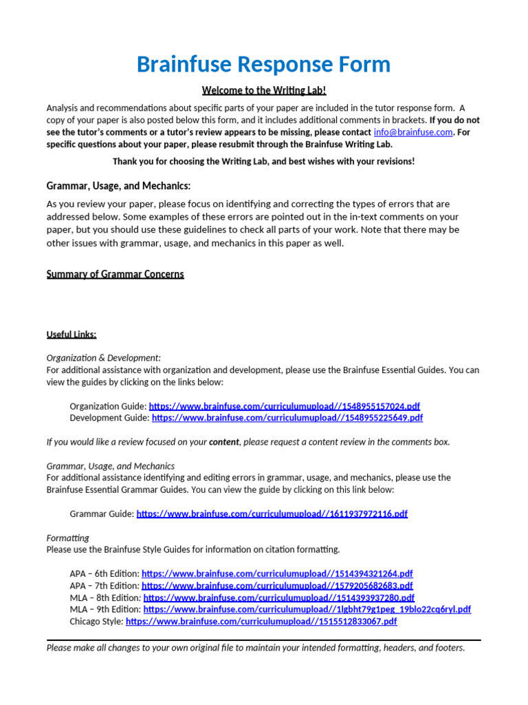 TEMPLATE - Spanish Paper Response Form | PDF