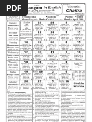 Panchangam Eng 10 11 Pdf Hindu Mythology Lunisolar Calendars