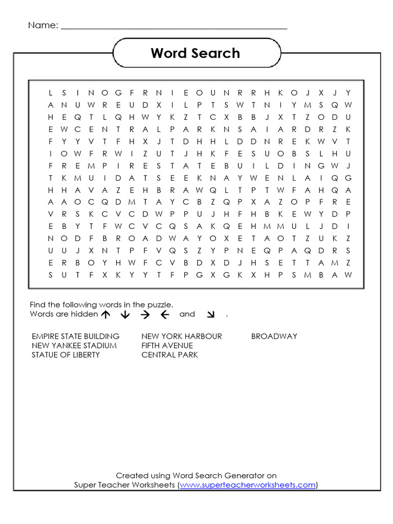 Super Teacher Worksheets Word Search | PDF | Word Search | Linguistics