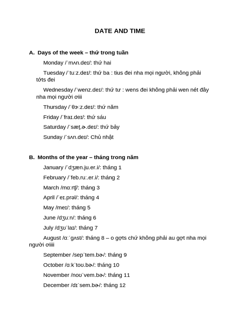 Date and Time | PDF