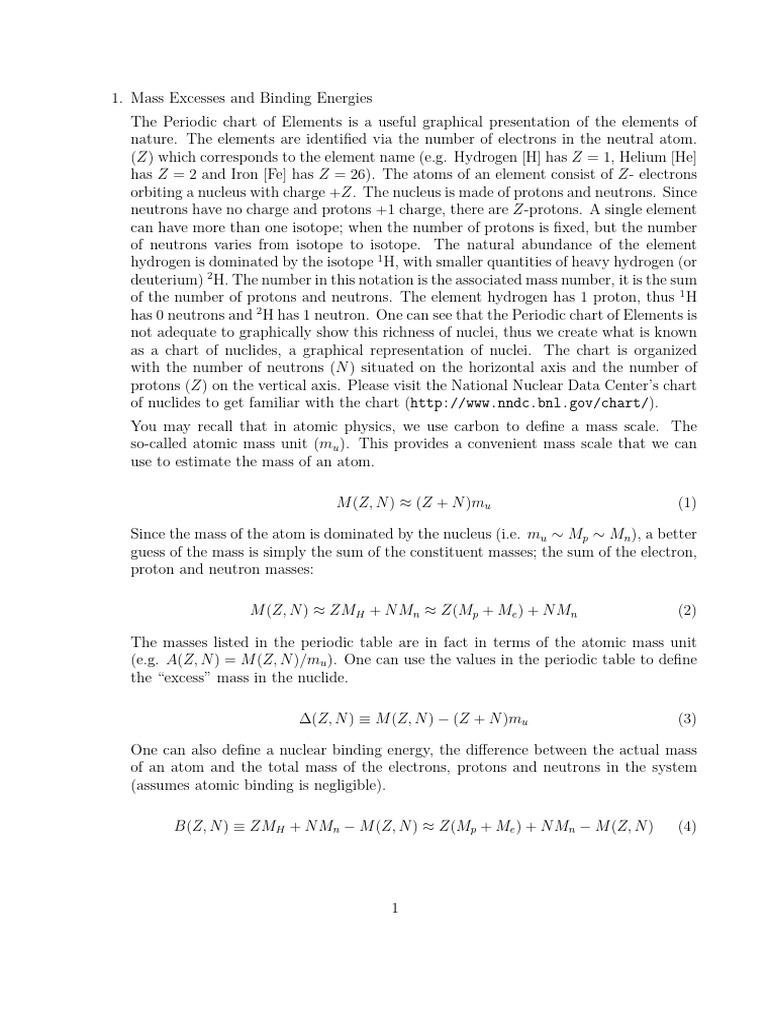 Mass Excesses and Nuclear Q-Values | PDF | Chemical Elements | Isotope
