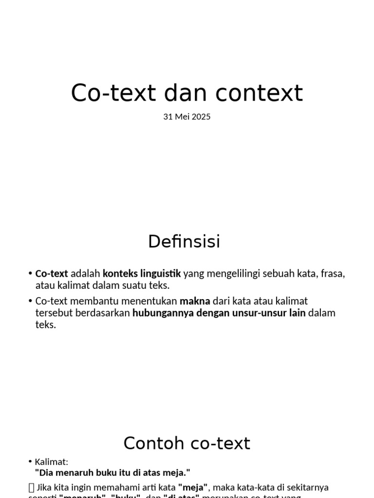 Memahami Co-text dan Konteks dalam Bahasa | PDF
