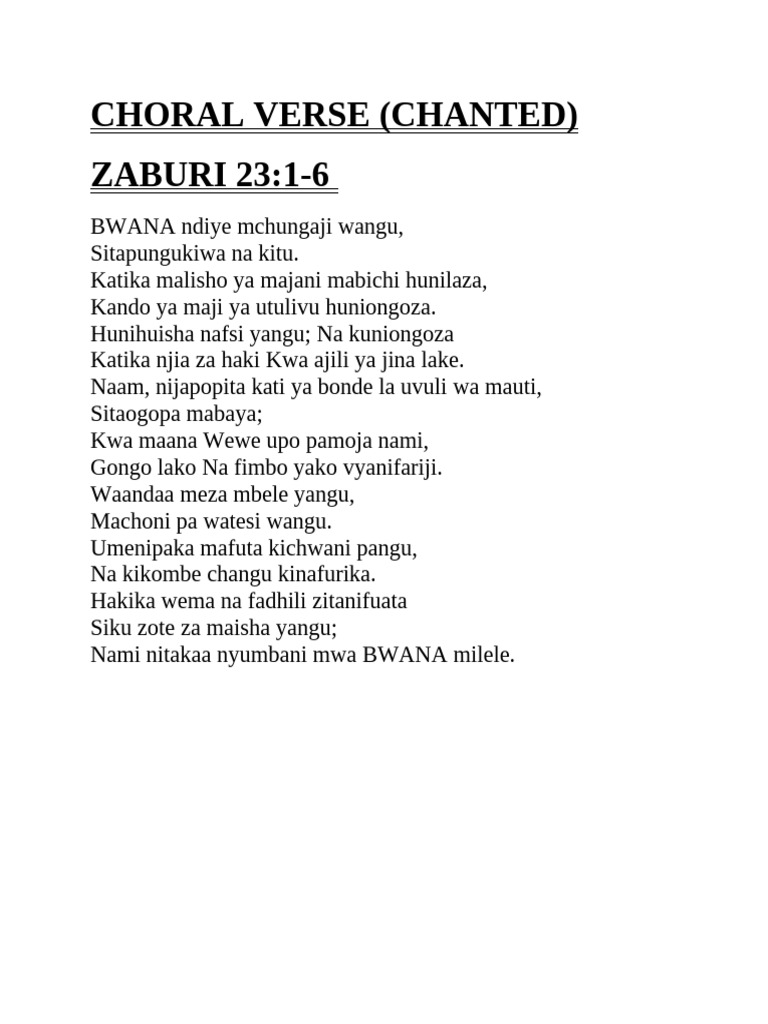 Choral Verse (Chanted) | PDF