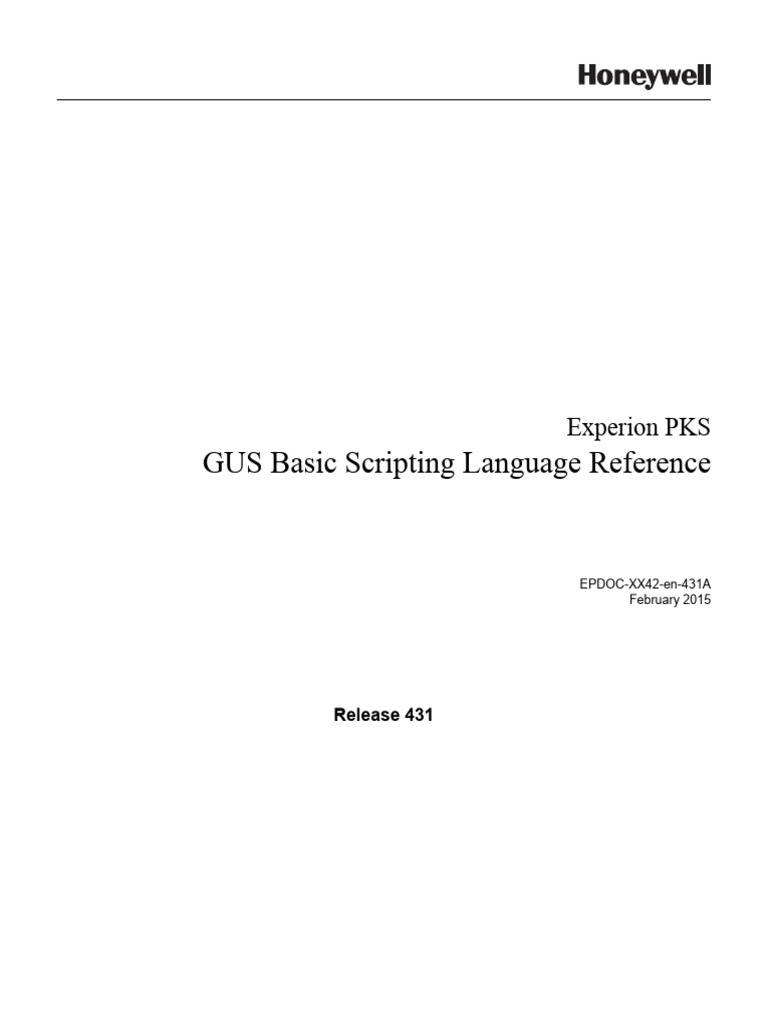 Experion PKS GUS Scripting Guide | PDF | Computer Programming ...