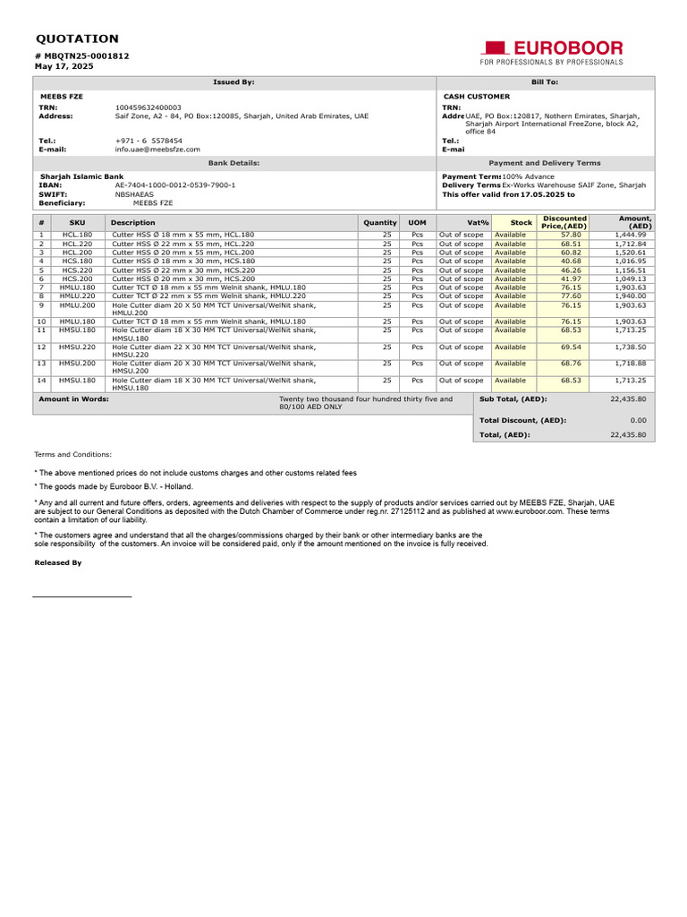 Quotation (BIT) MBQTN25-0001812 From May 17 2025 | PDF | Banking | Business