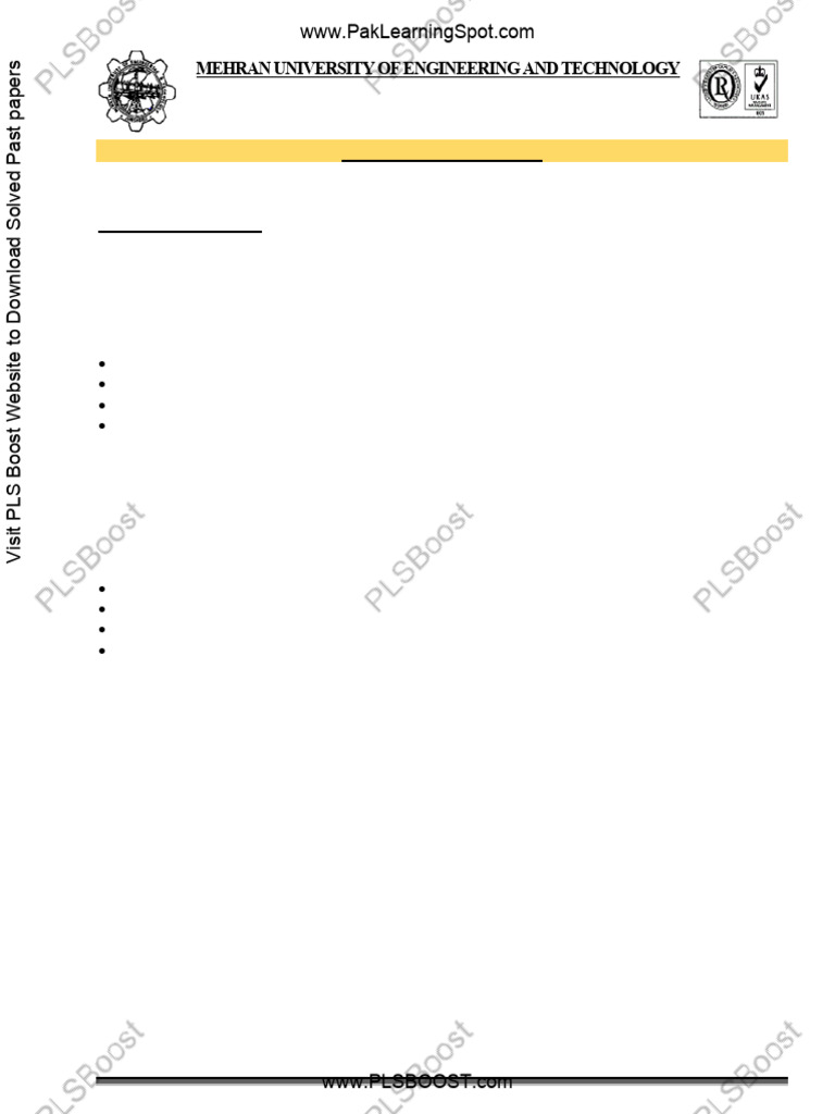 Mehran University Entry Test Sample Paper | PDF