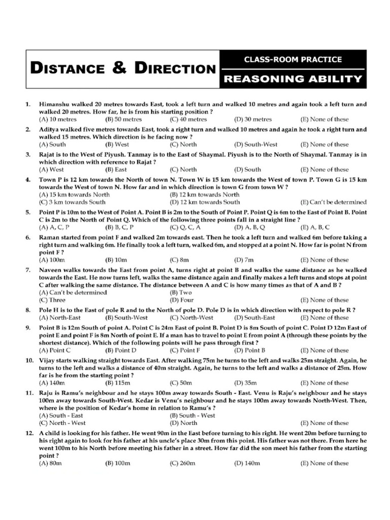 Distance and Direction | PDF