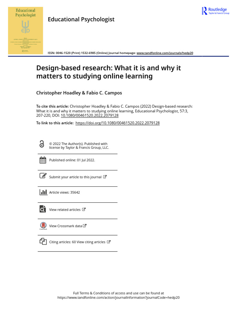 Design-Based Research What It Is and Why It Matters To Studying Online ...