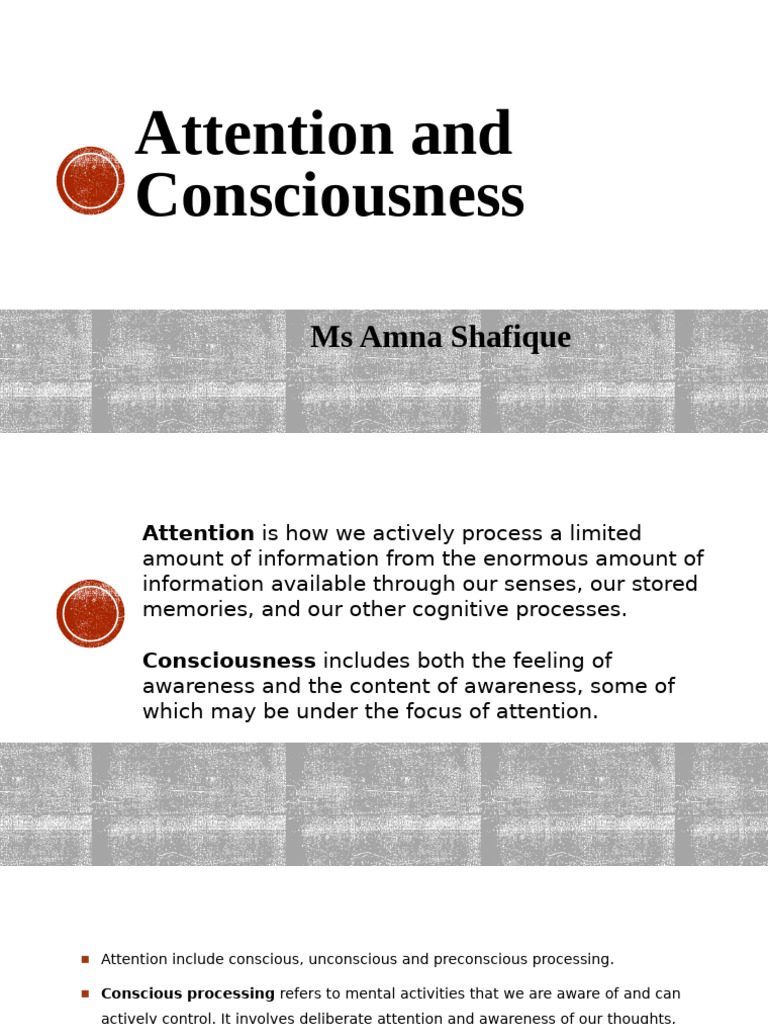 Understanding Attention and Consciousness | PDF | Attention | Cognitive ...
