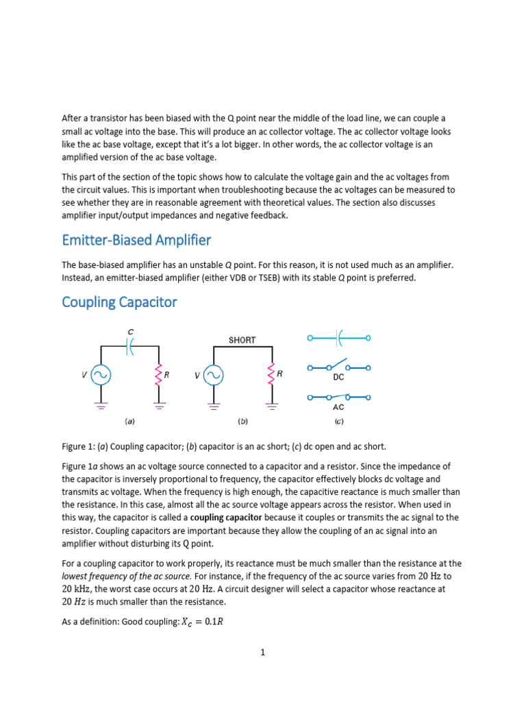 Understanding RC in Amplifiers | PDF | Amplifier | Capacitor