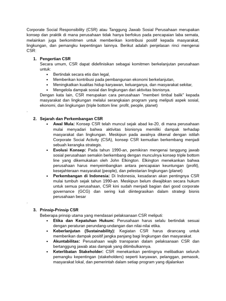 Corporate Social Responsibility (CSR) | PDF