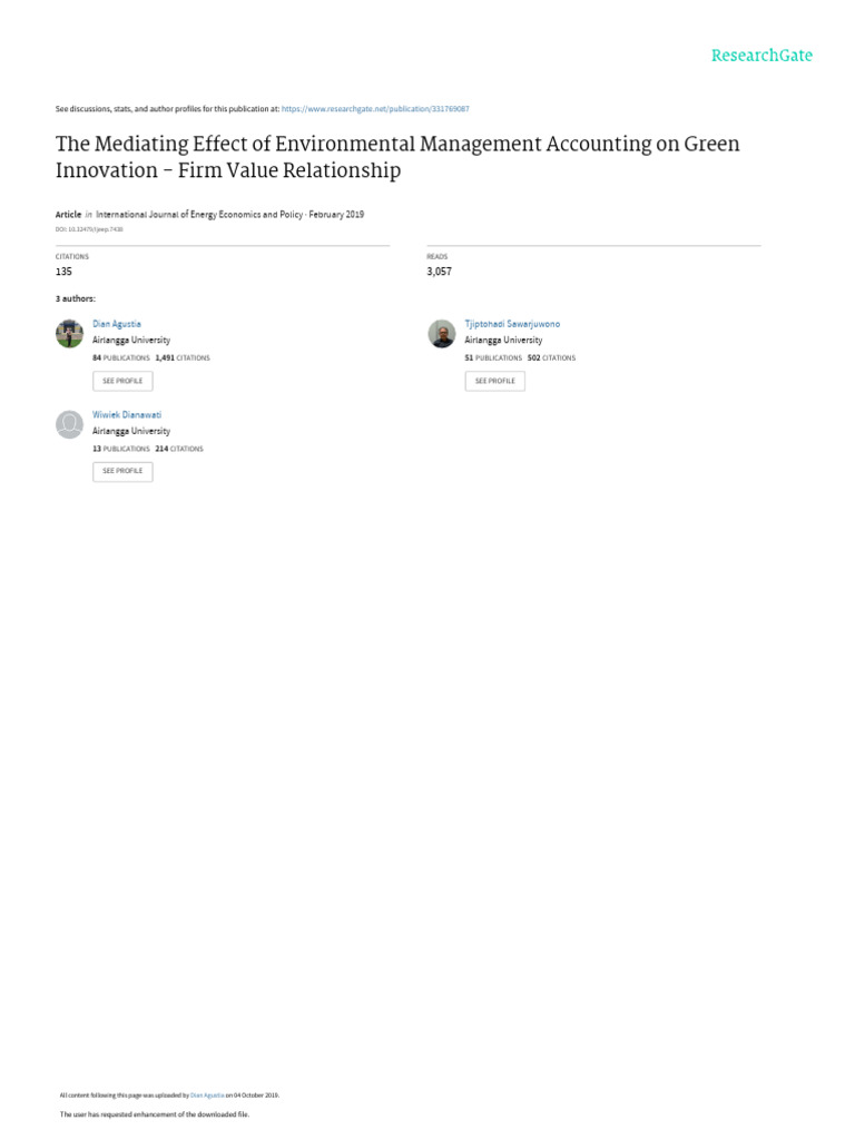 The Mediating Effect of Environmental Management Accounting On Green ...