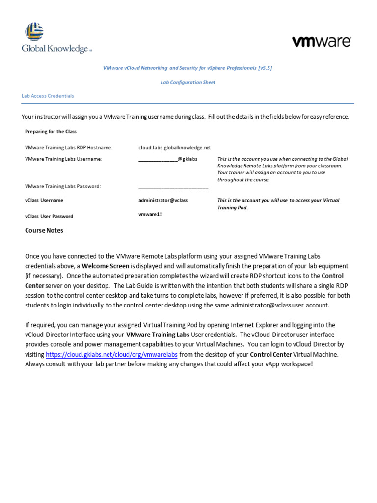 VMware vCloud Networking Lab Setup Guide | PDF | User (Computing ...