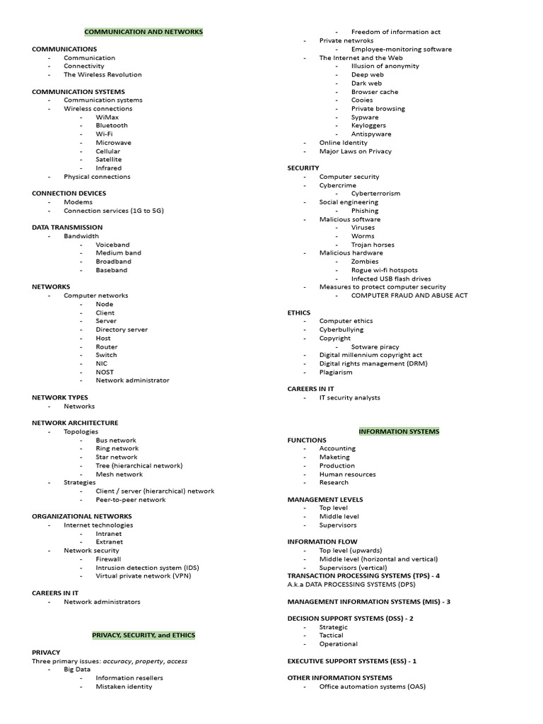Communication and Network Systems Overview | PDF | Databases | Computer ...