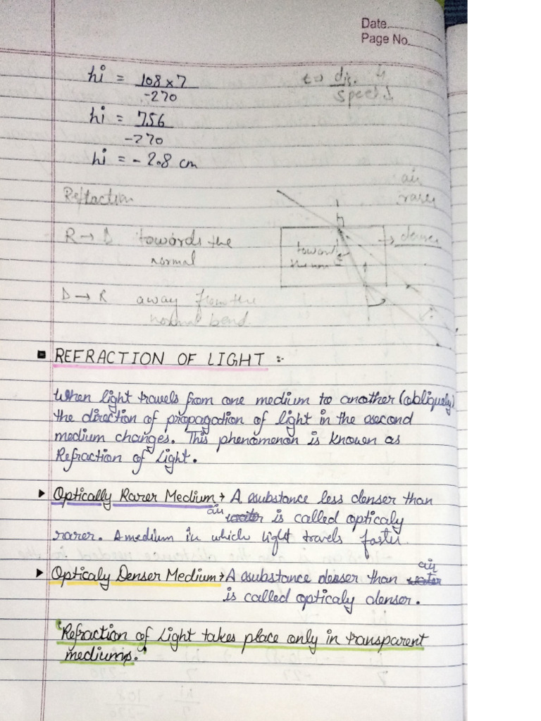 Chapter Light Refraction | PDF