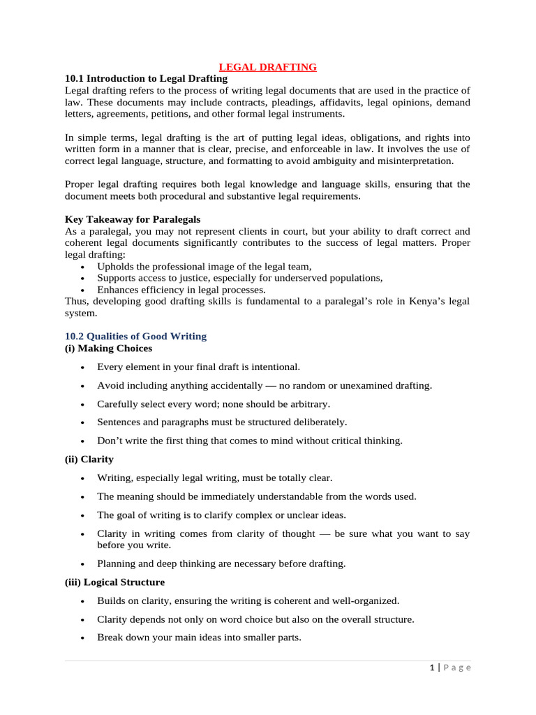 Legal Drafting For Paralegal Training | PDF | Appeal | Grammatical Gender