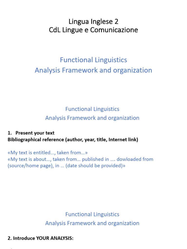 ANALYSIS_FRAMEWORK__FUNCTIONAL_LINGUISTICS | PDF | Cognitive Science ...