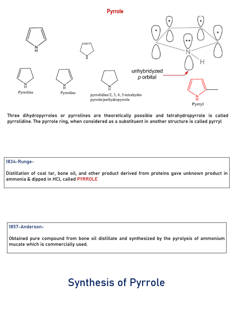 Synthesis and Properties of Pyrrole | PDF