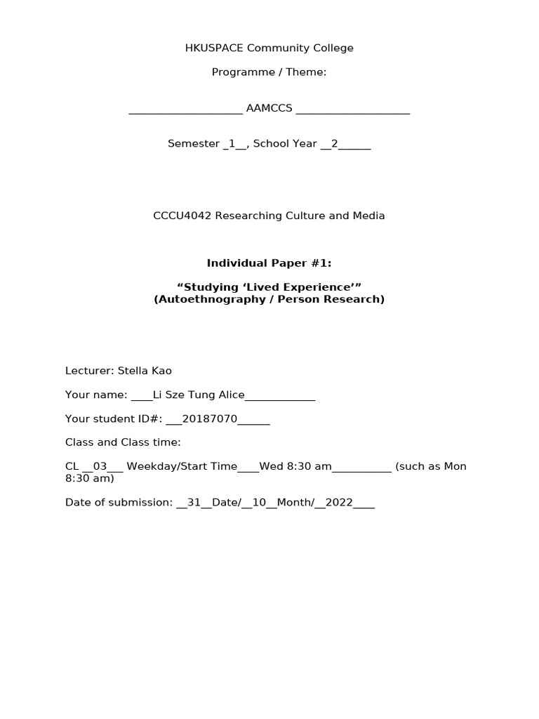 RCM CL03 Paper #1 (Li Sze Tung Alice) | PDF