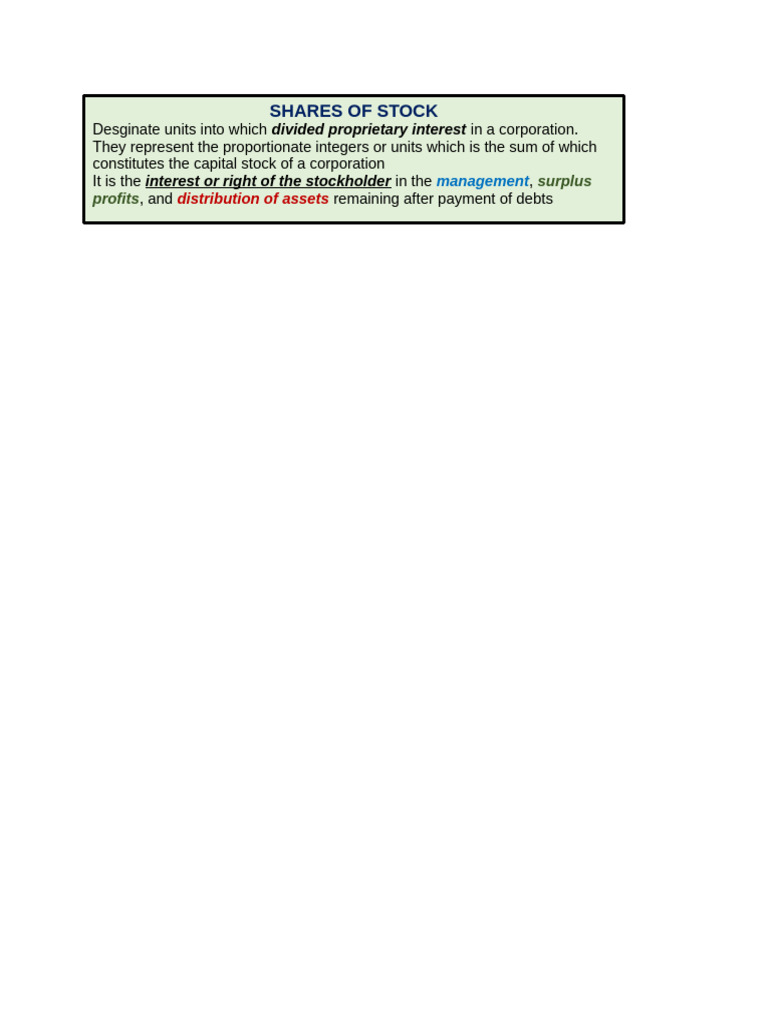 Shares of Stock | PDF