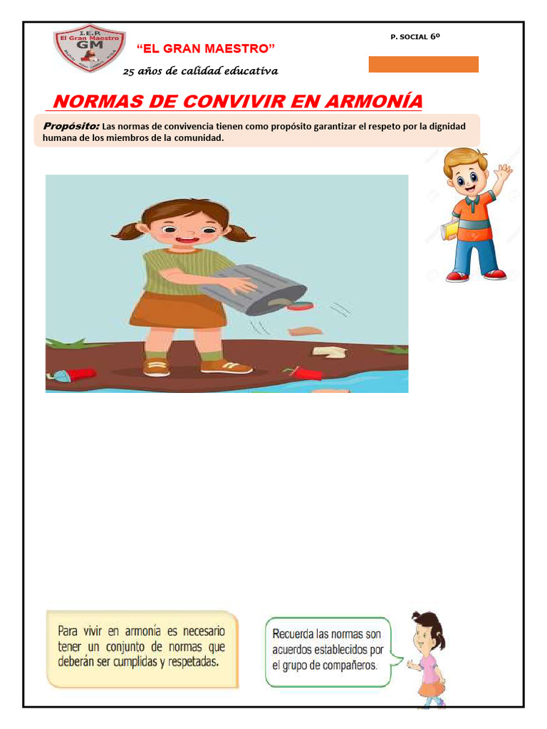 Normas de Convivencia en el Aula | PDF | Aprendizaje