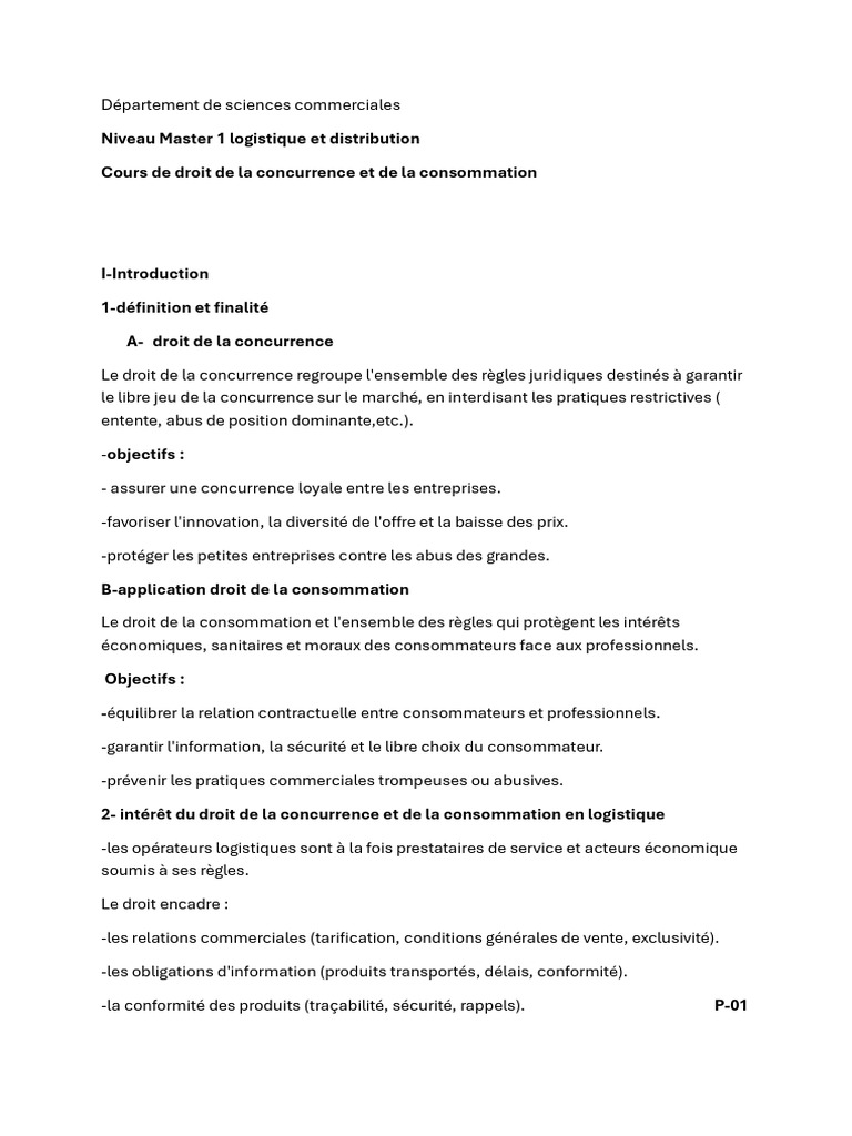 Droit de la concurrence et consommation | PDF | Règles de concurrence ...
