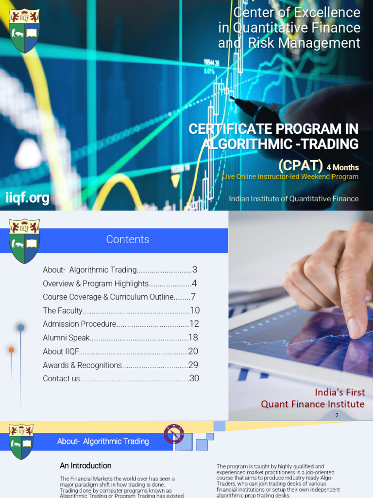CPAT: Algorithmic Trading Course Details | PDF | Algorithmic Trading ...