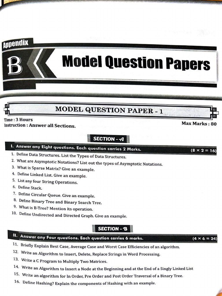 DS - Model Question Paper | PDF