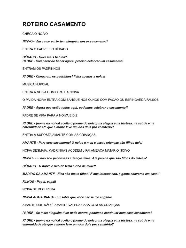 Roteiro de Casamento Caipira Junino | PDF
