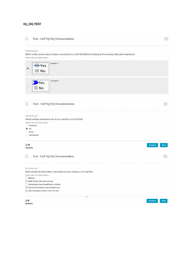 IQOQ Test | PDF