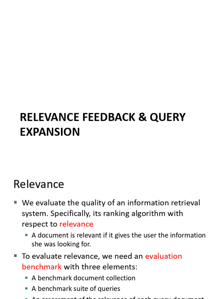 Rocchio Feedback in Query Expansion | PDF | Information Retrieval