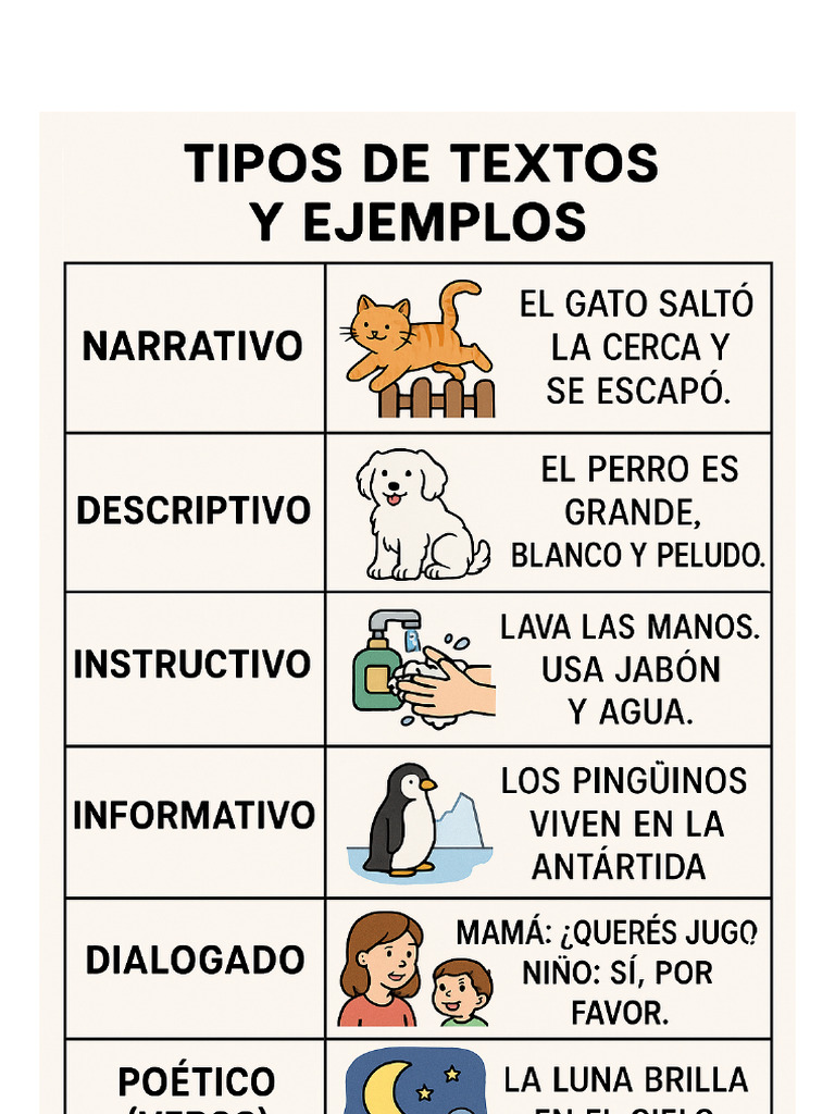 Tipos de Textos con Ejemplos | PDF