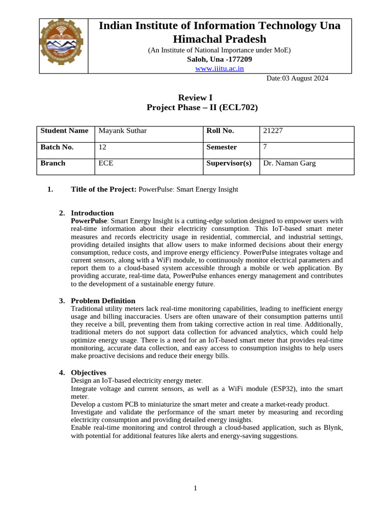 Project Review Format 23oct | PDF | Printed Circuit Board | Arduino