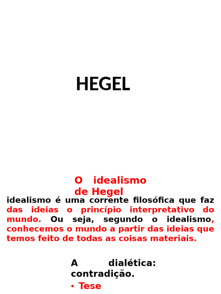 Dialética de Hegel: Tese, Antítese e Síntese | PDF | Jean-Jacques ...
