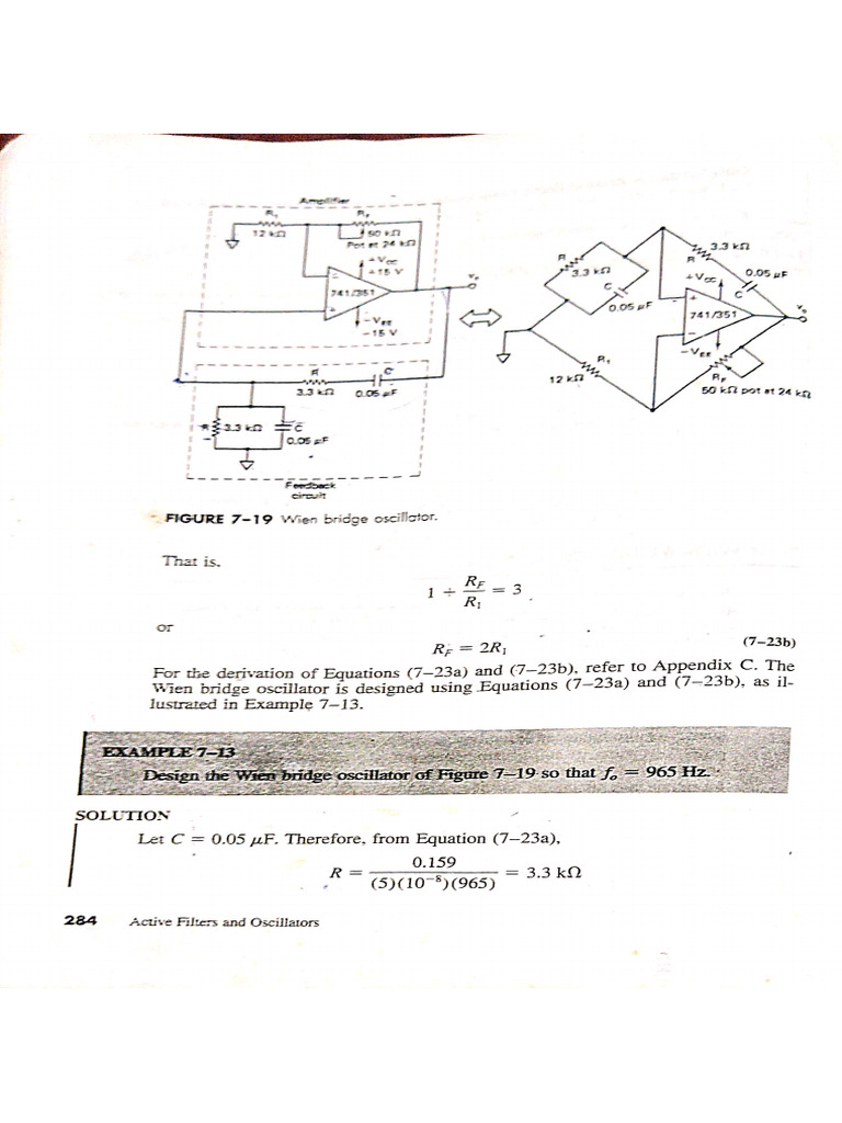 Problem On Wien Bridge and RC Phase Shift Oscillator | PDF