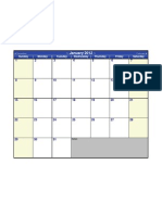 Excel 2012 Calendar