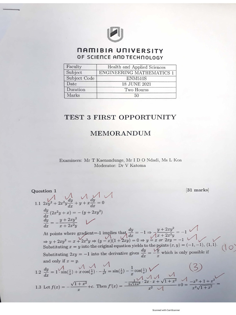 Enm510s Test 3 Memo-1 | PDF