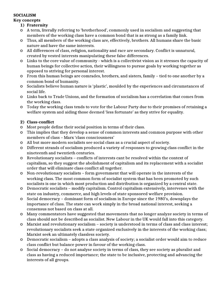 Key Concepts of Socialism Explained | PDF | Socialism | Social Democracy