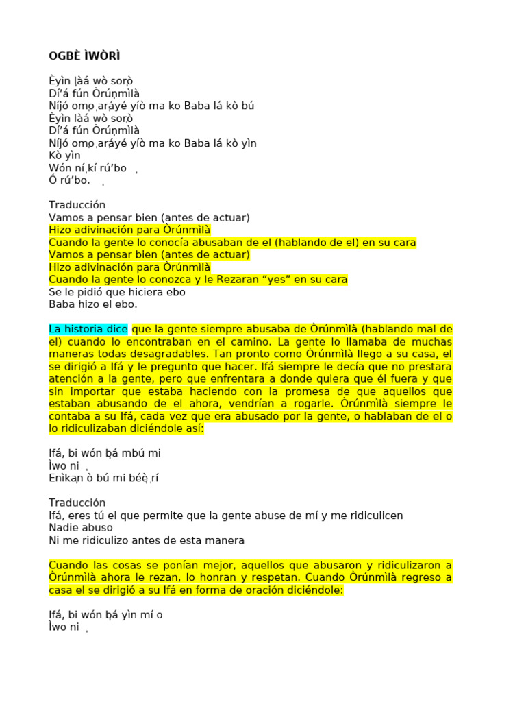 Iwa Pele y el poder de Ifá | PDF | Oración