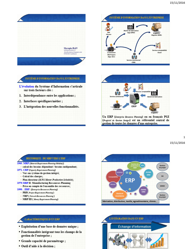 Introduction aux ERP et CRM en entreprise | PDF | Progiciel de gestion ...