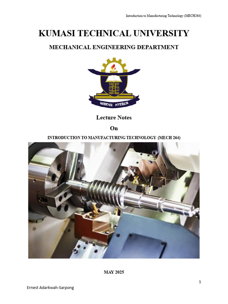 Manufacturing Technology Overview | PDF | Engineering Tolerance | Machining