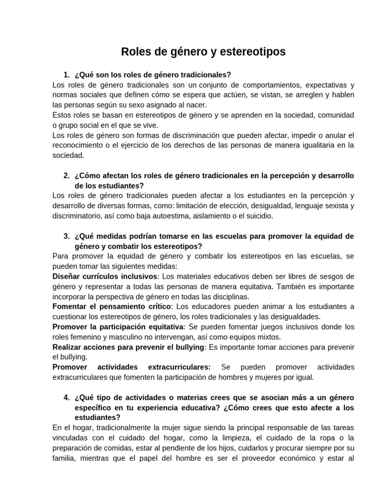 Roles de género y su impacto educativo | PDF | Género | Estudios de género