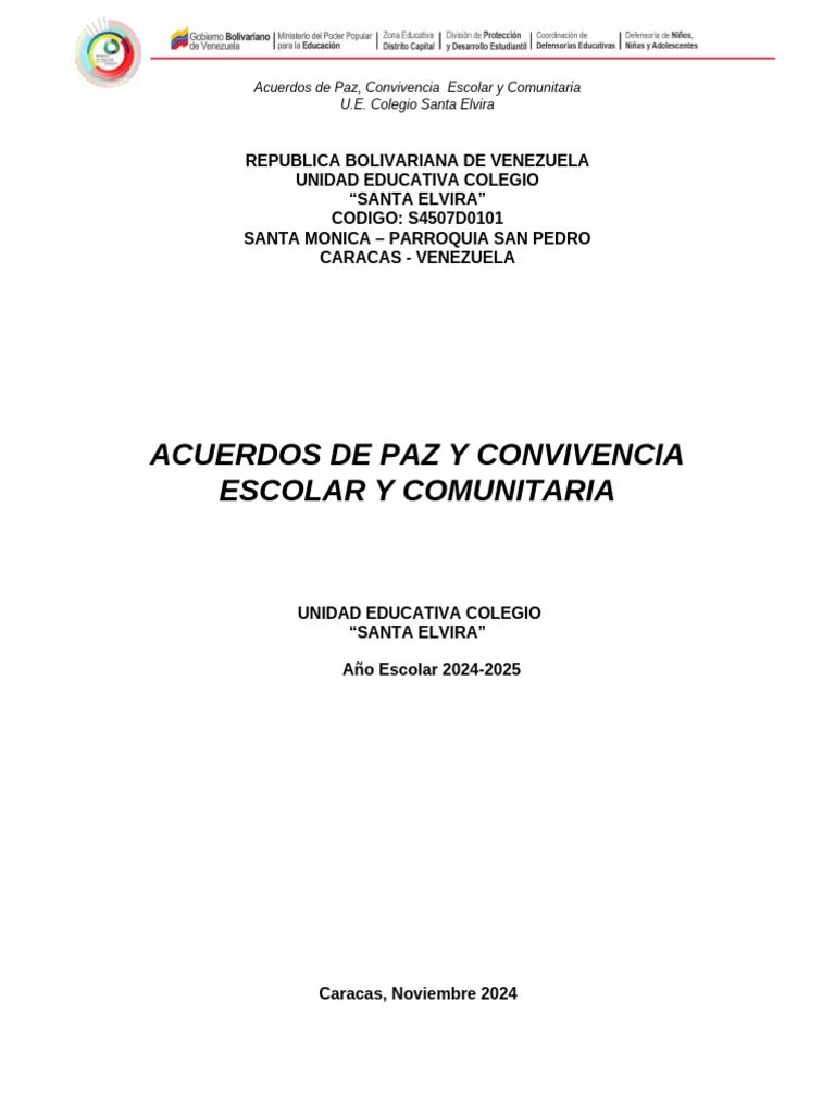 Acuerdos de Convivencia y Paz Santa Elvira 2022-2023 Definitivo | PDF ...