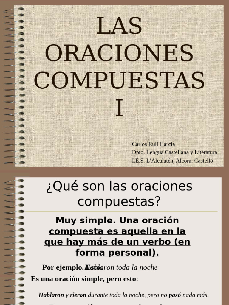 Oraciones Compuestas: Tipos y Ejemplos | PDF | Oración (Lingüística ...