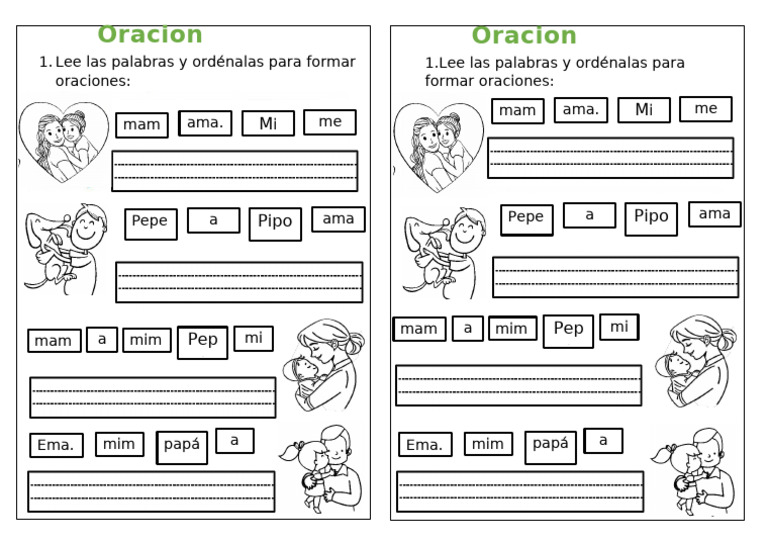 Oraciones con M y P para Niños | PDF