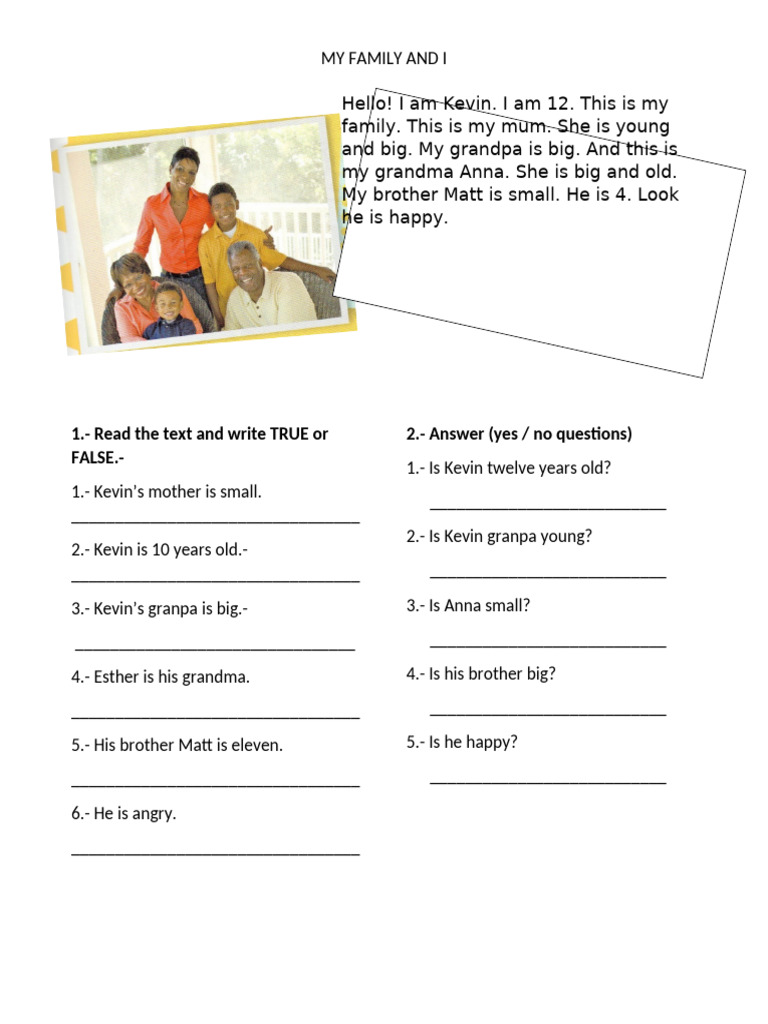 This Is Me - Part II - My Family and I | PDF