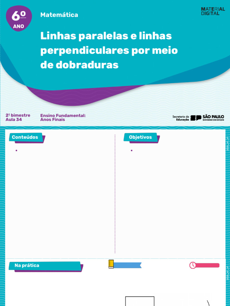 Linhas Paralelas e Perpendiculares com Dobraduras | PDF | Linha ...