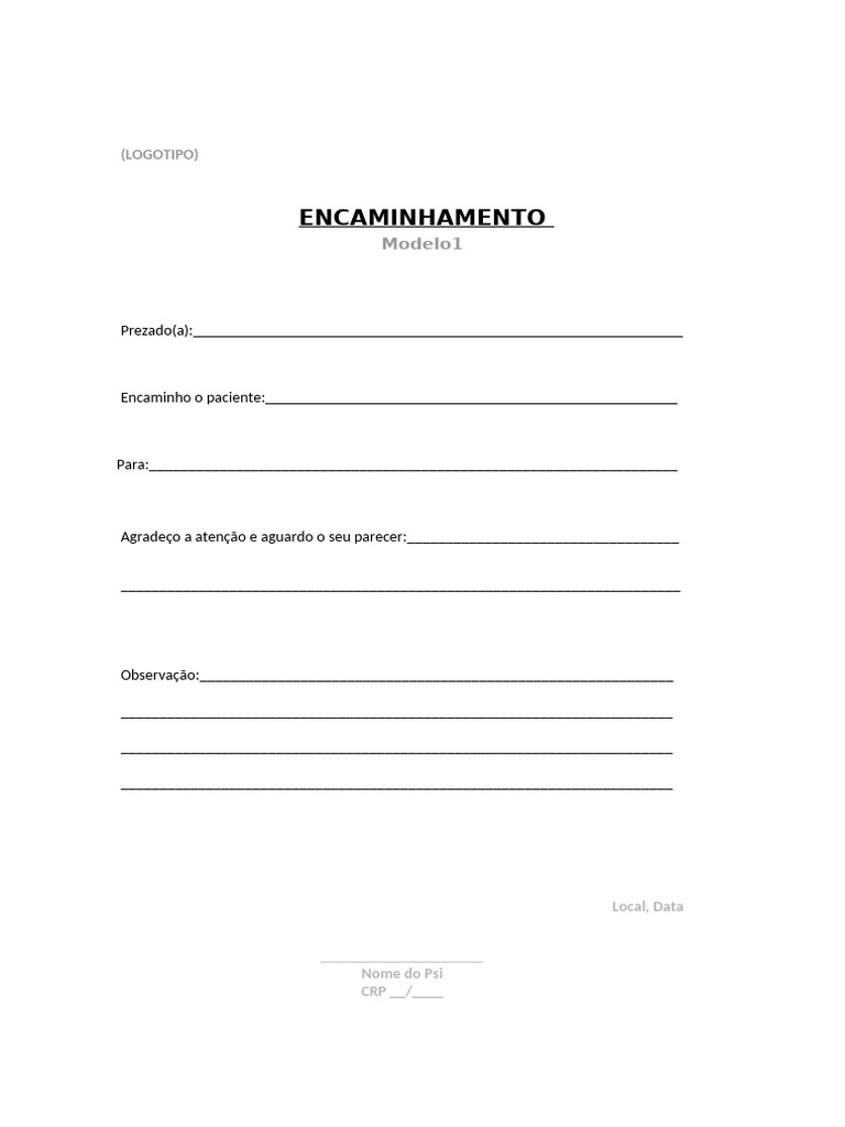 Modelo de Encaminhamento Médico | PDF