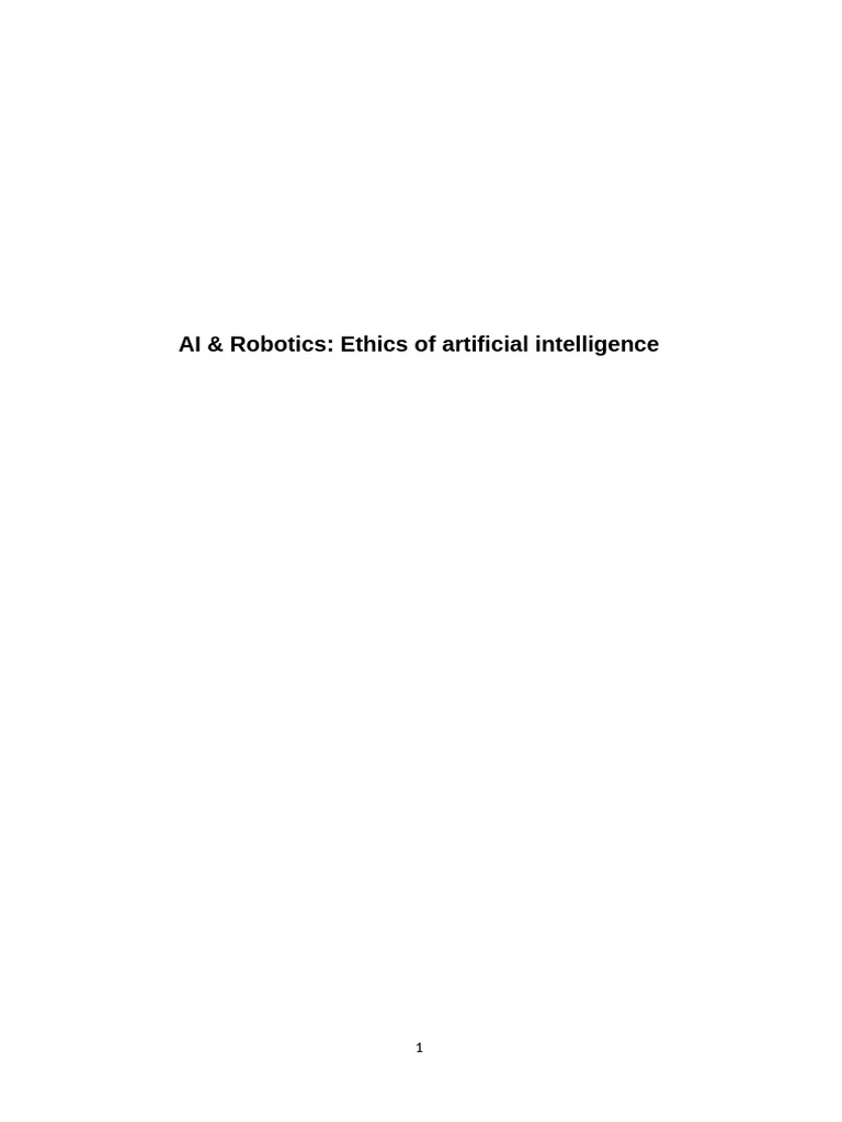 Ethics of AI in Robotics Warfare | PDF | Artificial Intelligence ...
