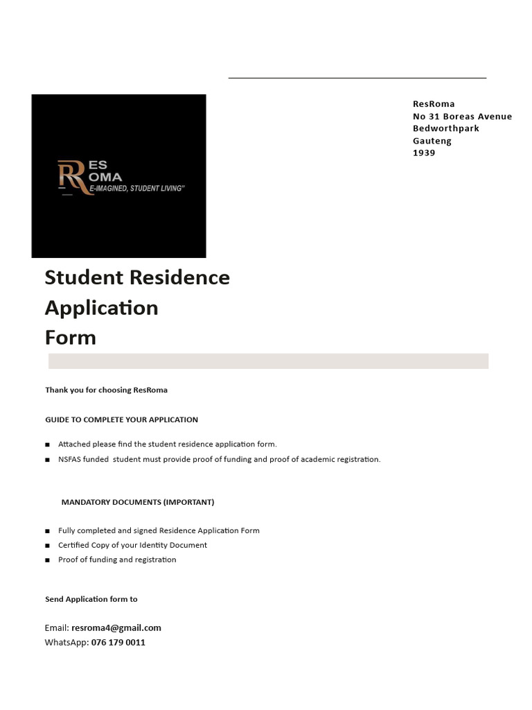 Resroma Application Form2025 Pdf Government And Personhood